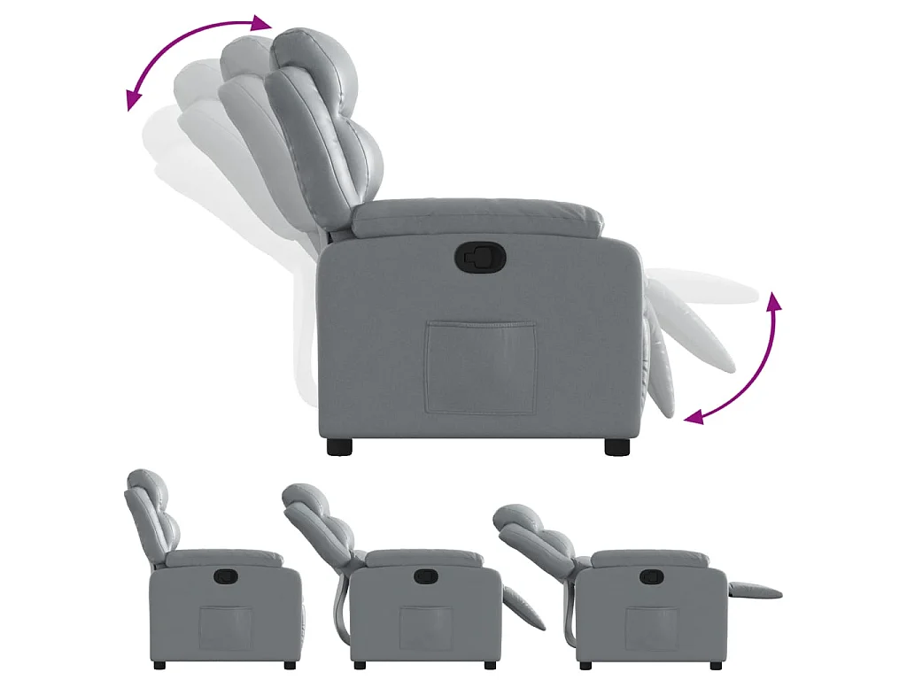 Fauteuil inclinable Gris Similicuir
