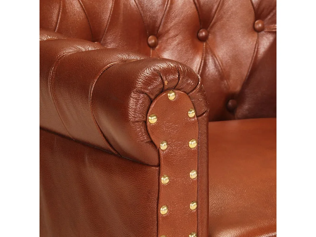 Fauteuil Marron Cuir de chèvre véritable