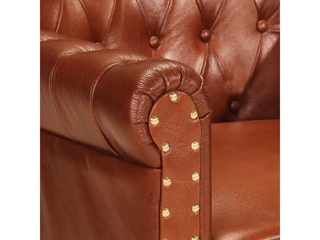 Fauteuil Marron Cuir de chèvre véritable