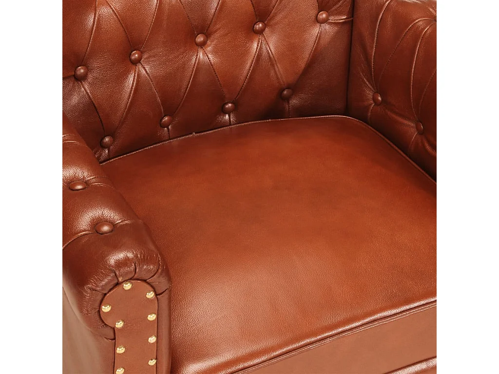 Fauteuil Marron Cuir de chèvre véritable