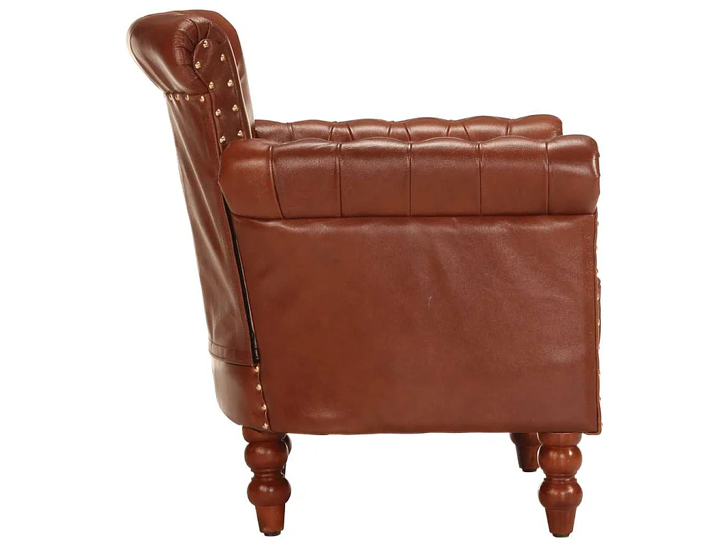 Fauteuil Marron Cuir de chèvre véritable