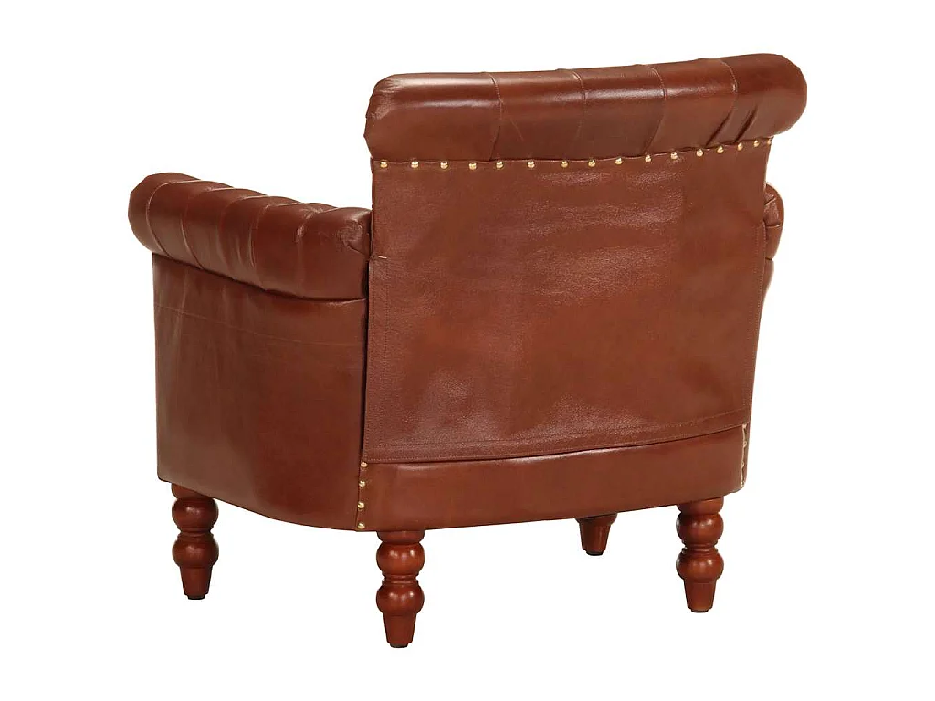 Fauteuil Marron Cuir de chèvre véritable