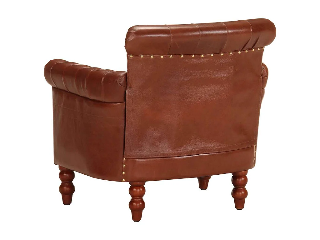 Fauteuil echt geitenleer bruin