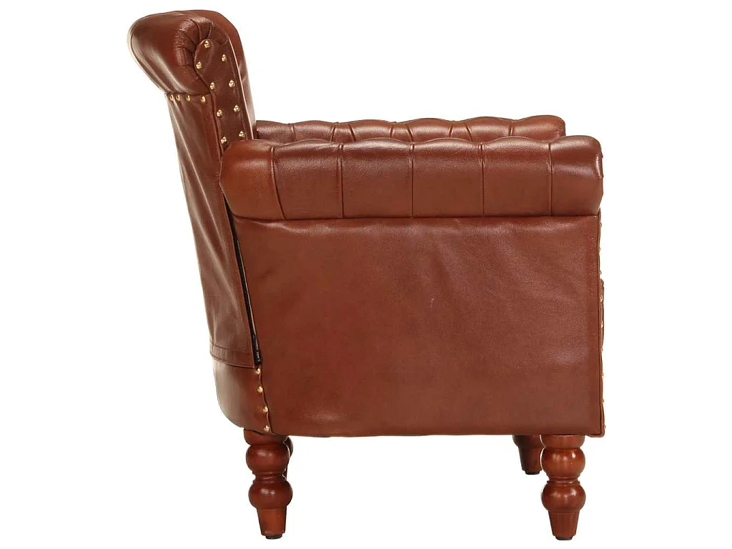 Fauteuil echt geitenleer bruin