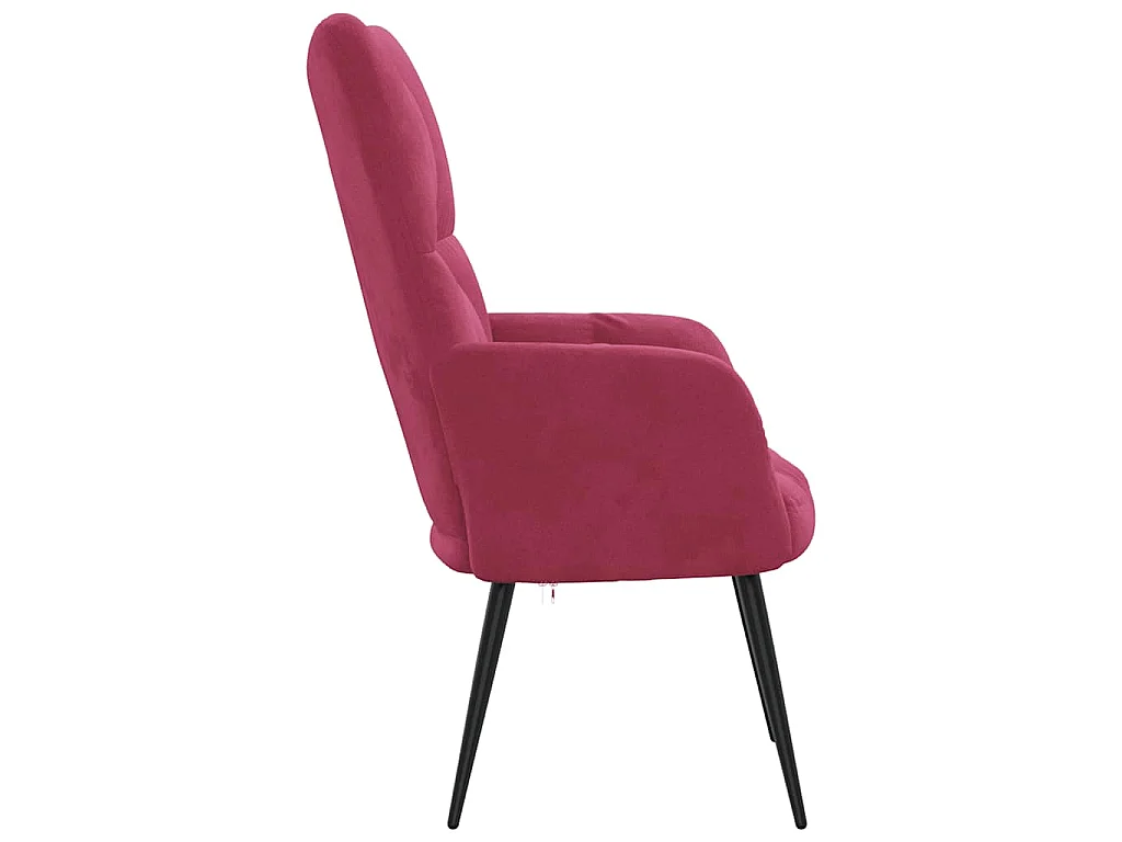 Chaise de relaxation Rouge bordeaux Velours