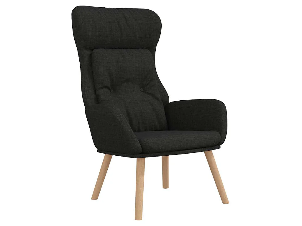 Chaise de relaxation Noir Tissu