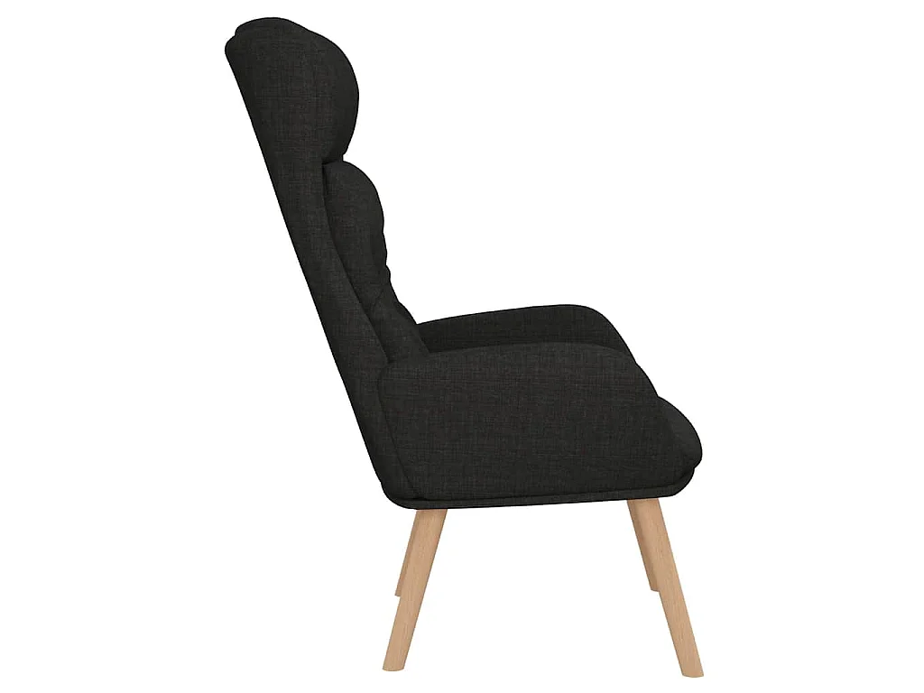 Chaise de relaxation Noir Tissu