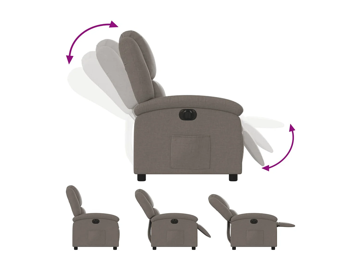 Relaxsessel Elektrisch Taupe Stoff