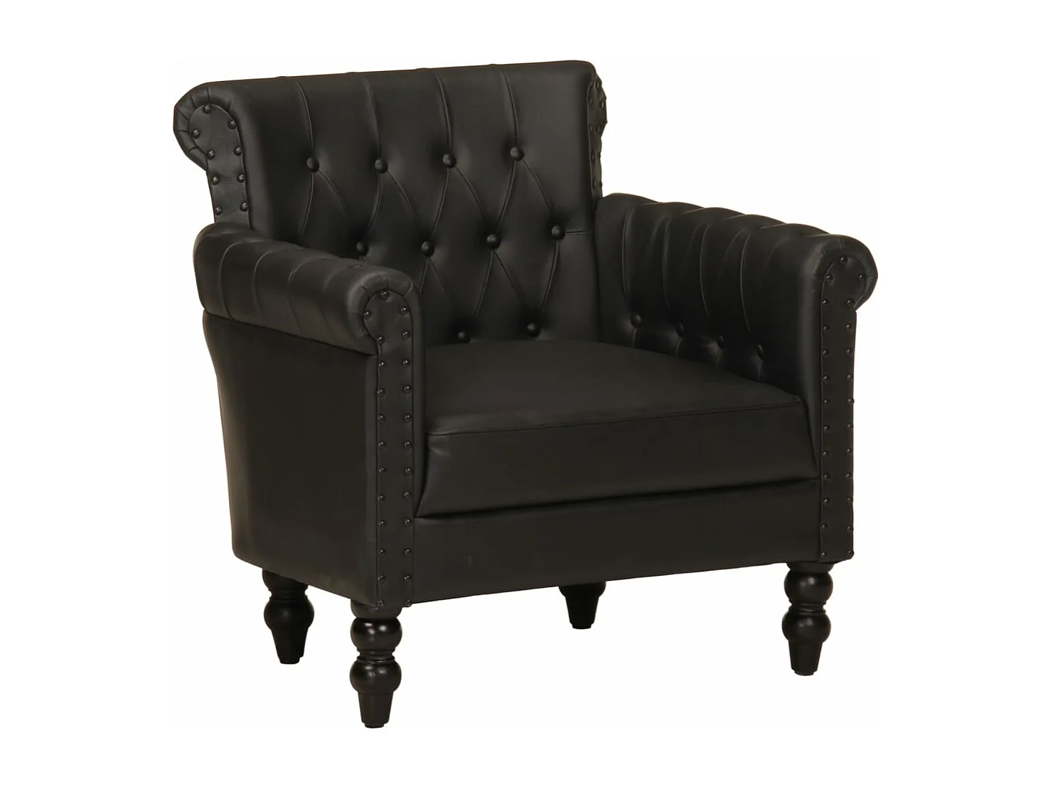 Fauteuil Noir Cuir de chèvre véritable