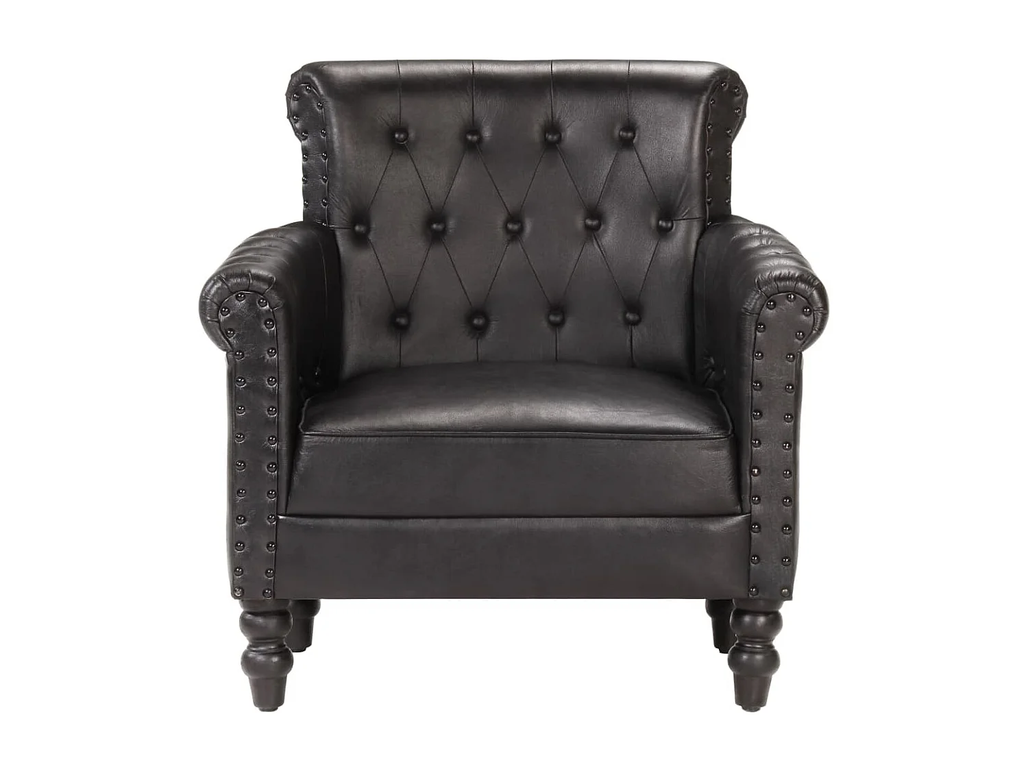 Fauteuil Noir Cuir de chèvre véritable