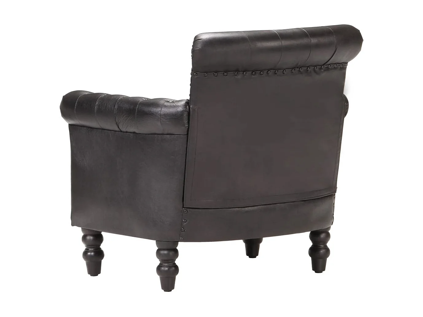 Fauteuil Noir Cuir de chèvre véritable