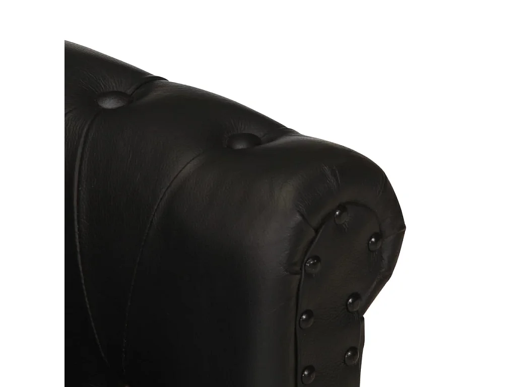 Fauteuil Noir Cuir de chèvre véritable