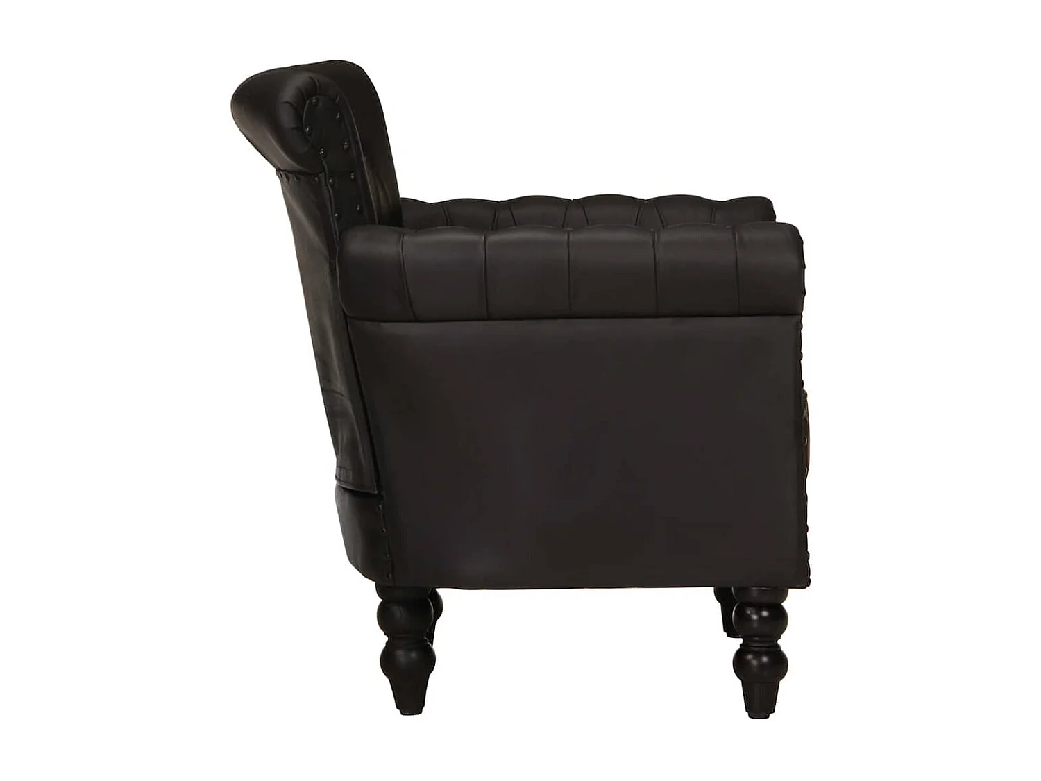 Fauteuil Noir Cuir de chèvre véritable