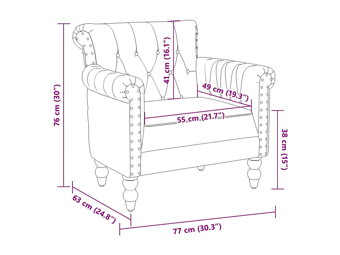 Fauteuil Noir Cuir de chèvre véritable