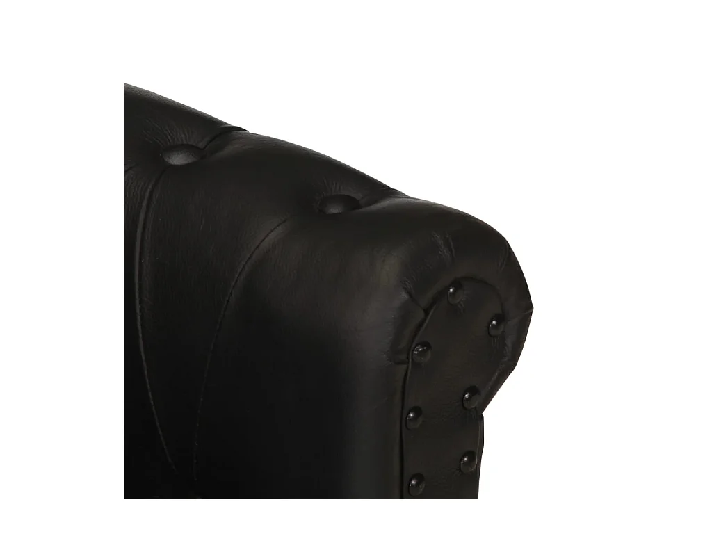 Sillón de cuero auténtico de cabra negro