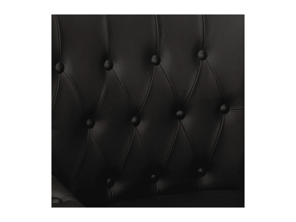 Sillón de cuero auténtico de cabra negro