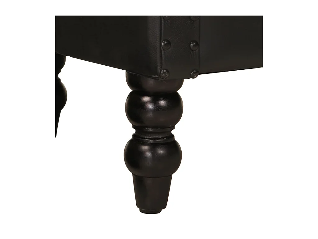 Sillón de cuero auténtico de cabra negro