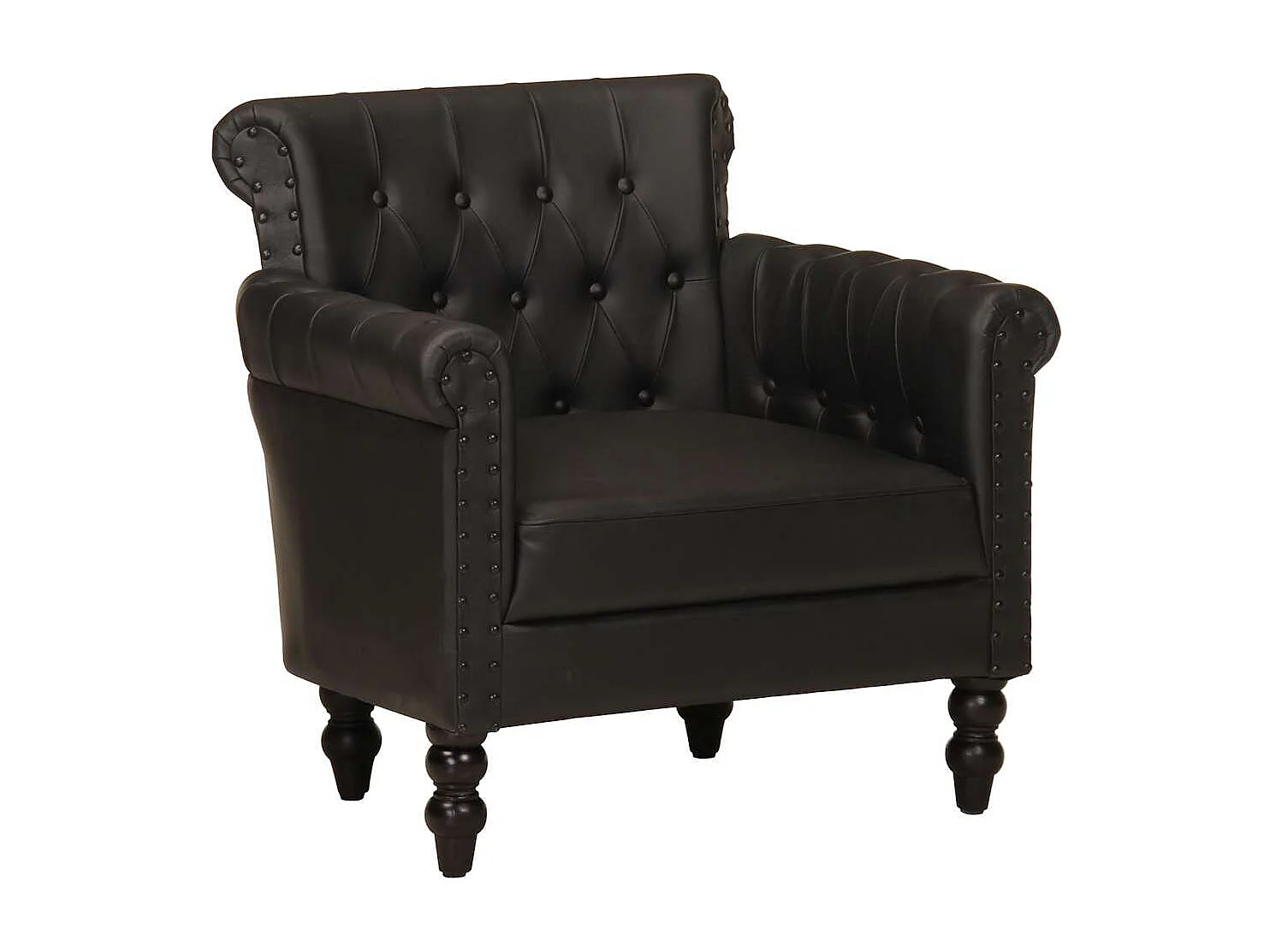 Fauteuil Noir Cuir de chèvre véritable