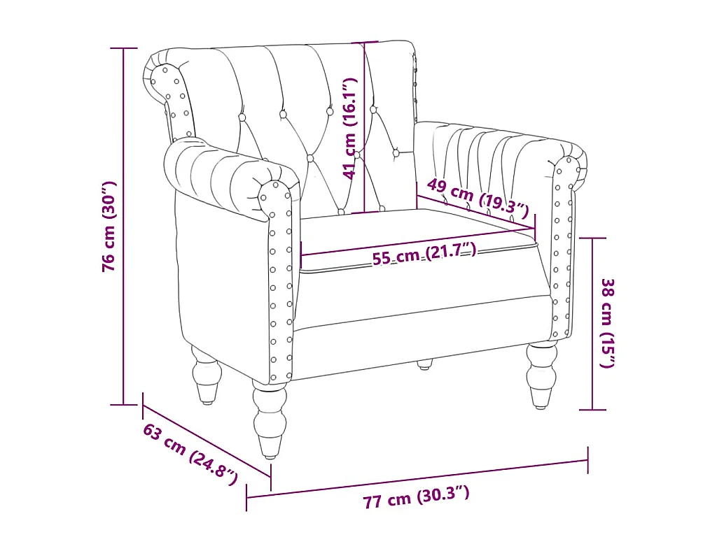 Sillón de cuero auténtico de cabra negro