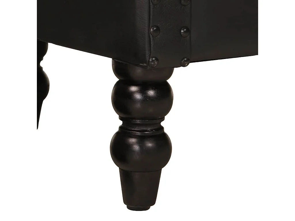 Sillón de cuero auténtico de cabra negro