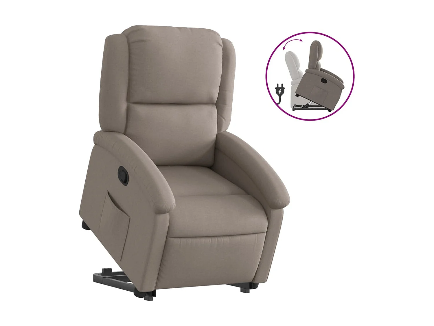 Fauteuil inclinable taupe tissu