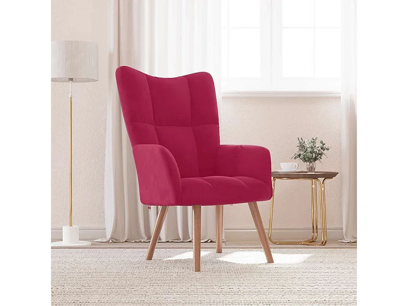 Chaise de relaxation Rouge bordeaux Velours