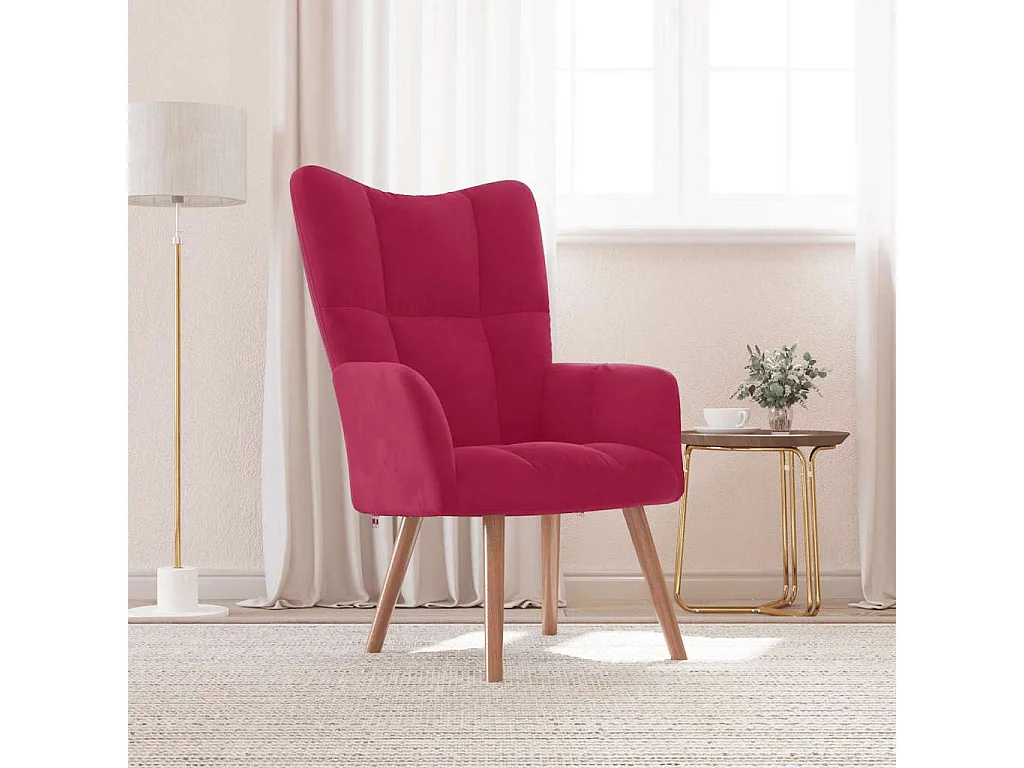 Chaise de relaxation Rouge bordeaux Velours