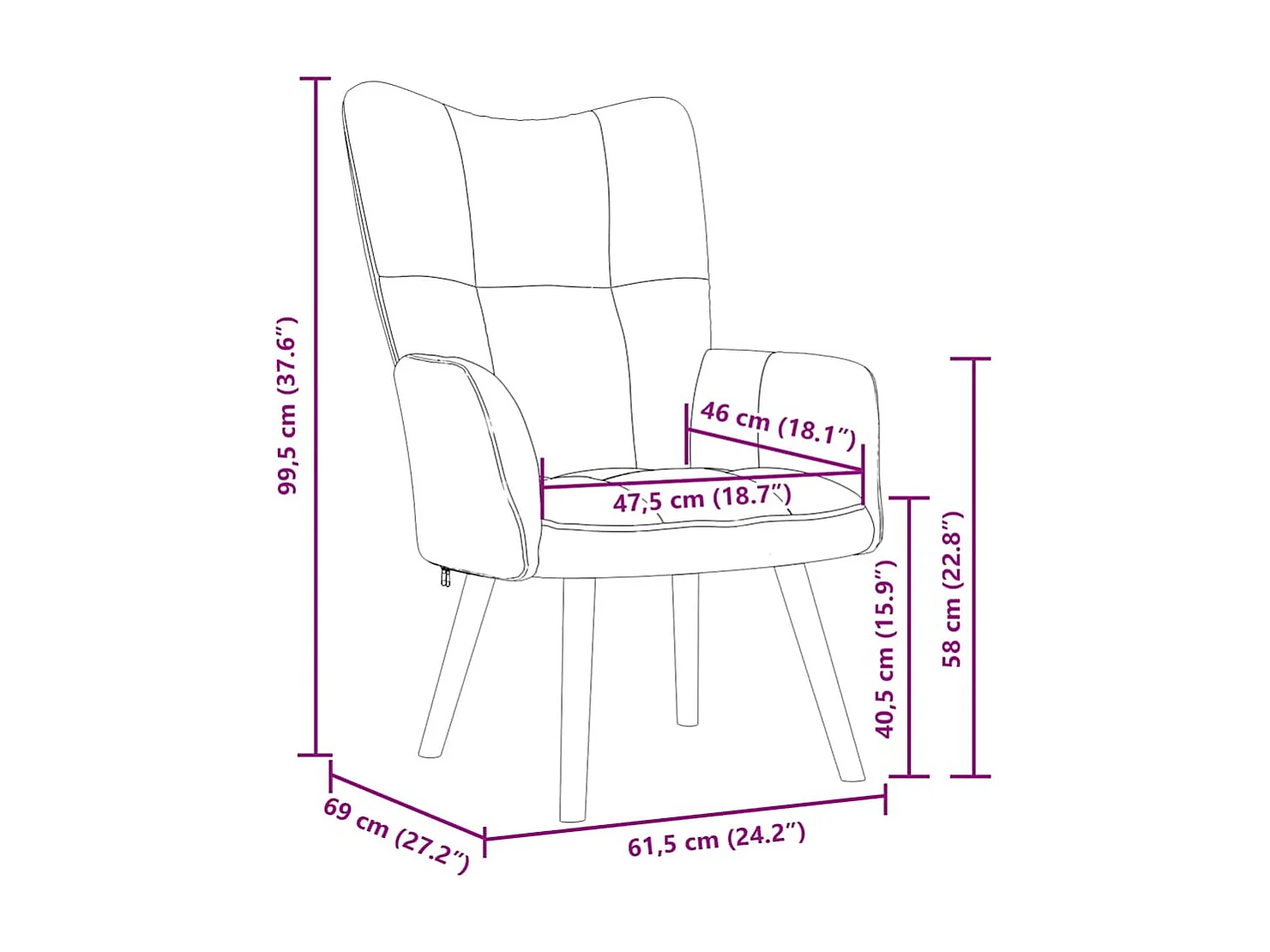 Chaise de relaxation Rouge bordeaux Velours