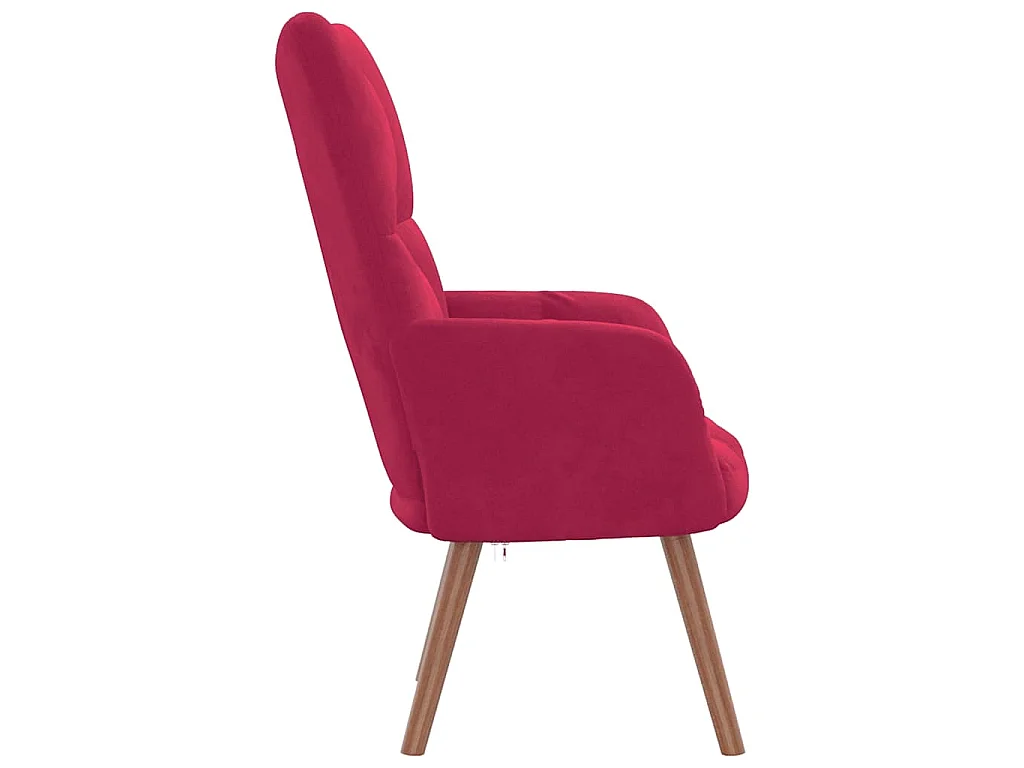 Relaxstoel fluweel wijnrood