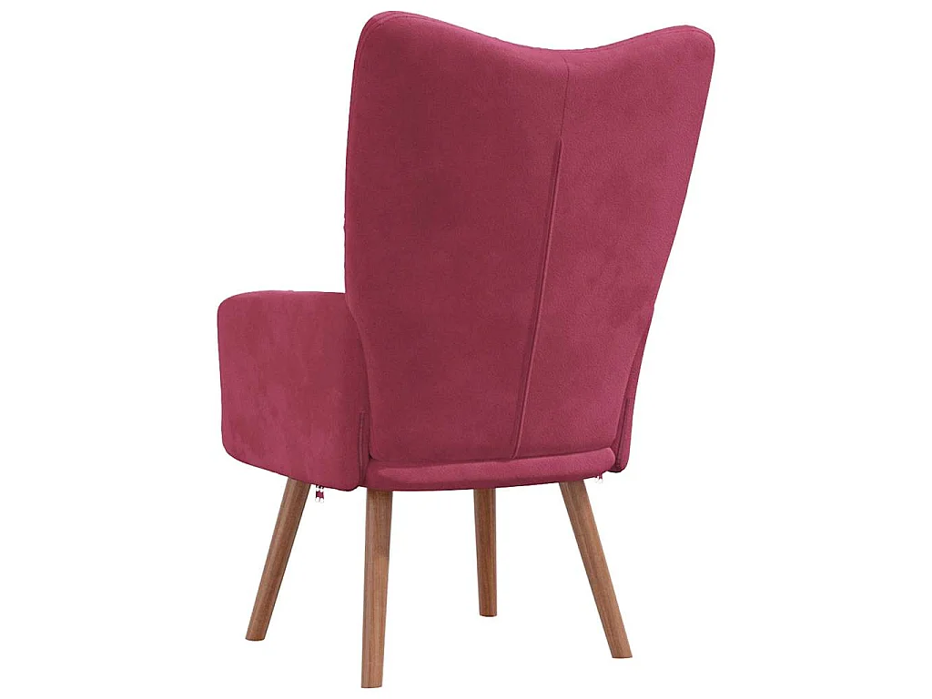 Relaxstoel fluweel wijnrood