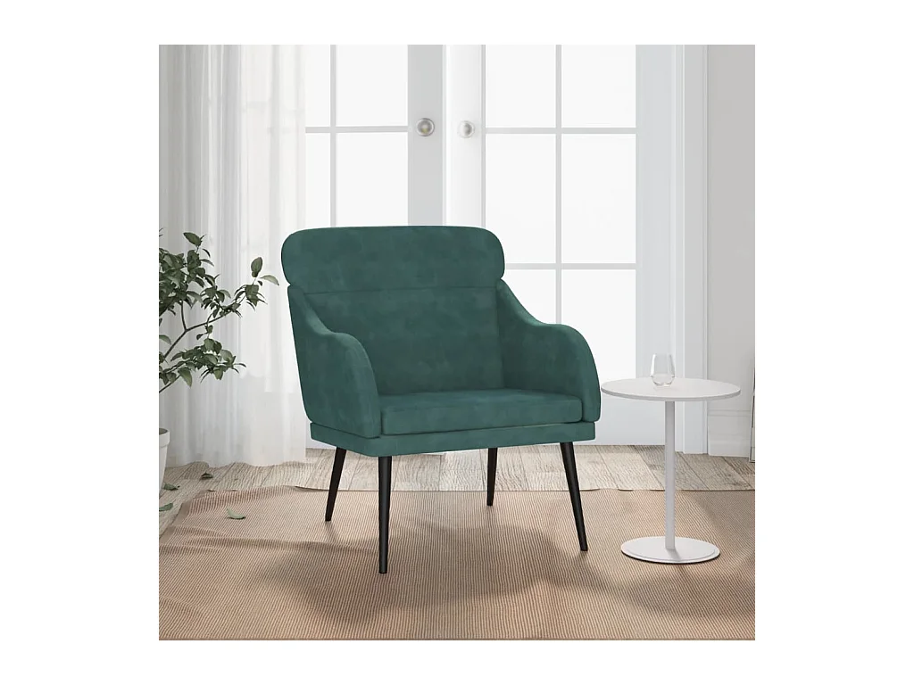 Poltrona Verde Scuro 63x76x80 cm Velluto
