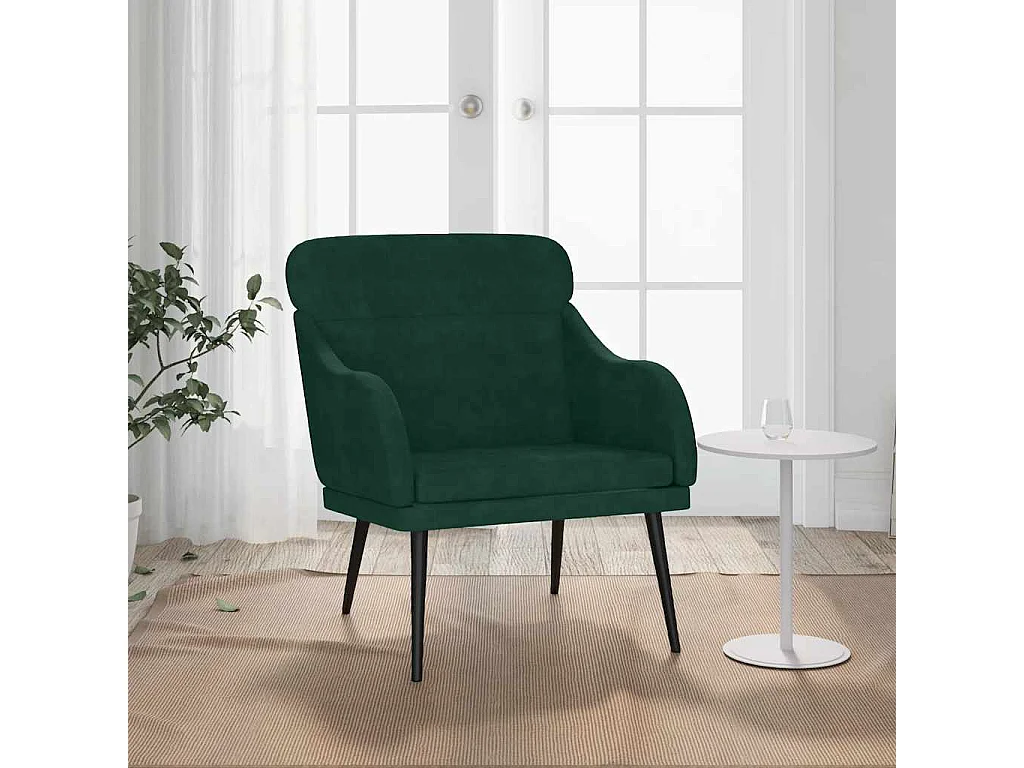Sessel Dunkelgrün 63x76x80 cm Samt