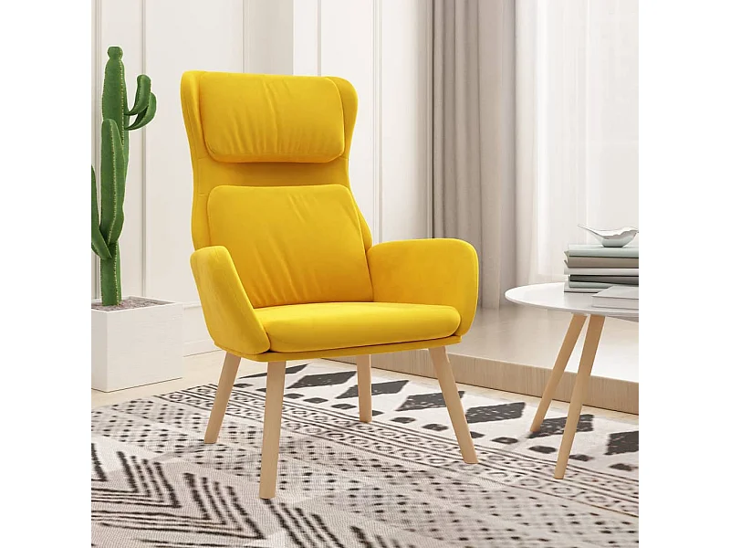 Chaise de relaxation Jaune moutarde Velours