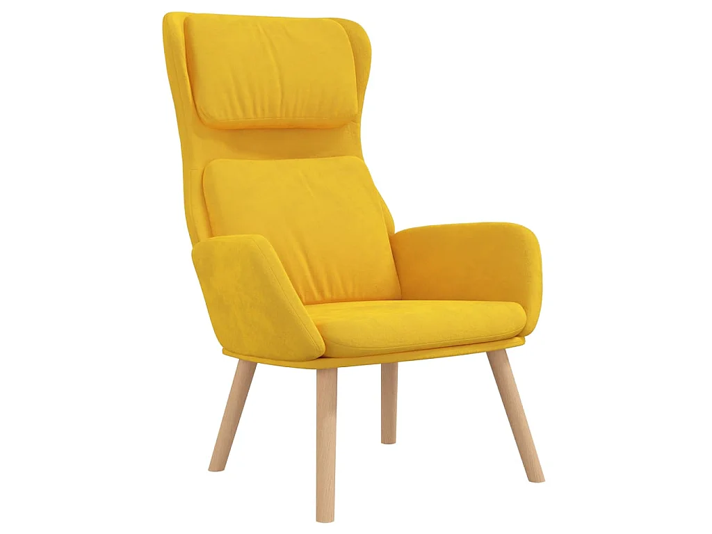 Poltrona Relax Giallo Senape in Velluto