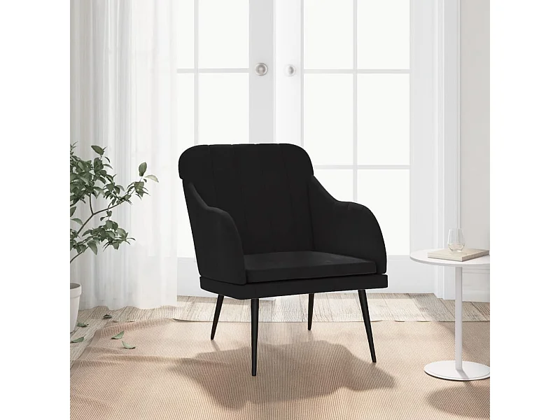 Fauteuil Noir 63x76x80 cm Velours