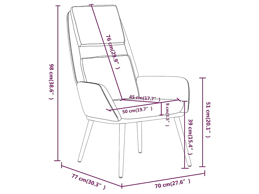 Chaise de relaxation Rouge bordeaux Tissu