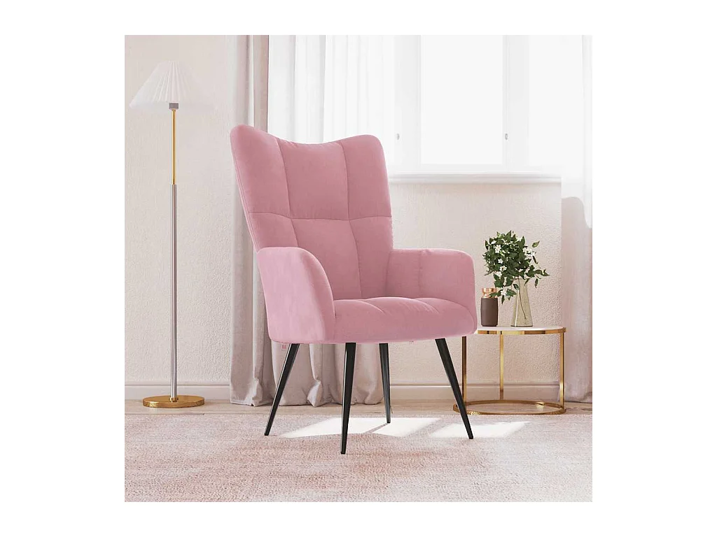 Relaxstoel fluweel roze