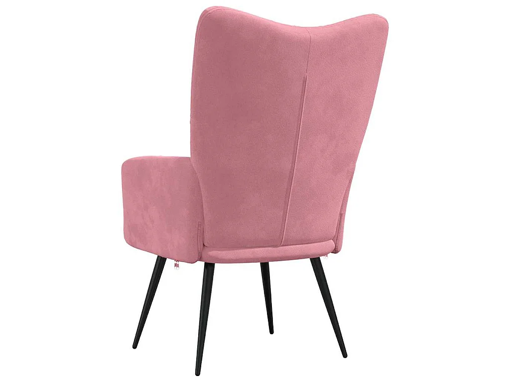 Relaxstoel fluweel roze