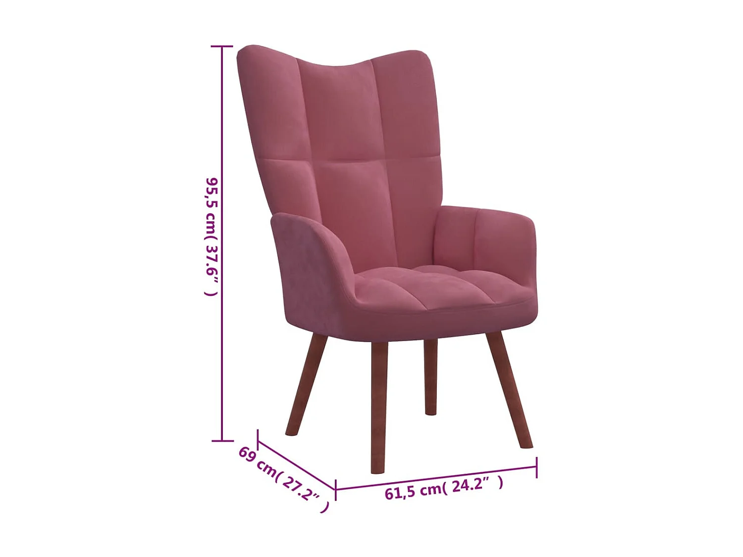 Relaxsessel Rosa Samt