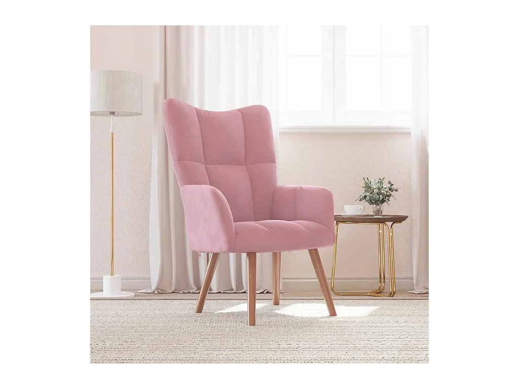 Chaise de relaxation Rose Velours