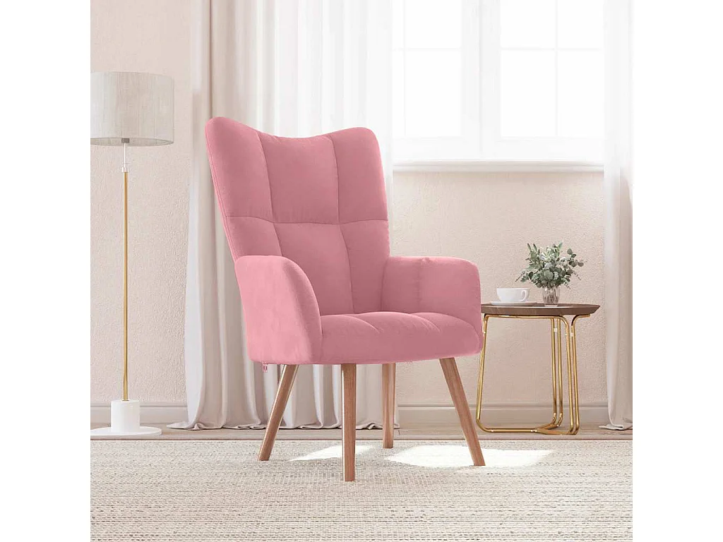 Chaise de relaxation Rose Velours