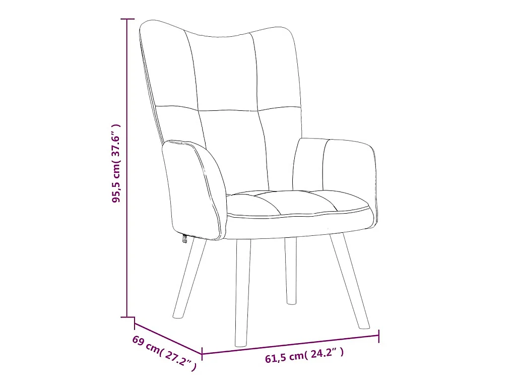 Chaise de relaxation Rose Velours