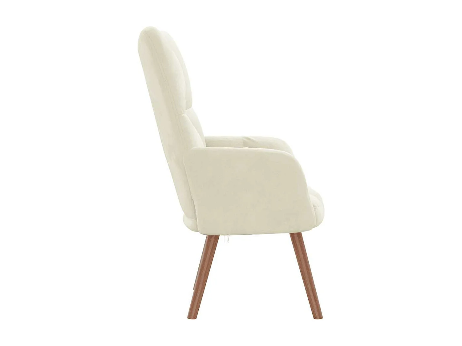 Relaxstoel fluweel crèmewit