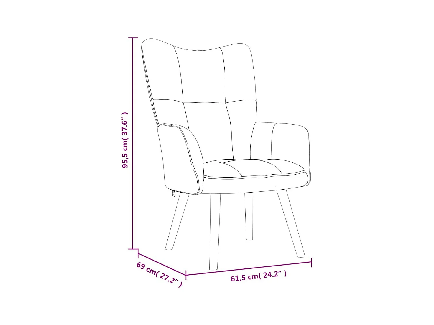 Sillón de relax de terciopelo blanco crema