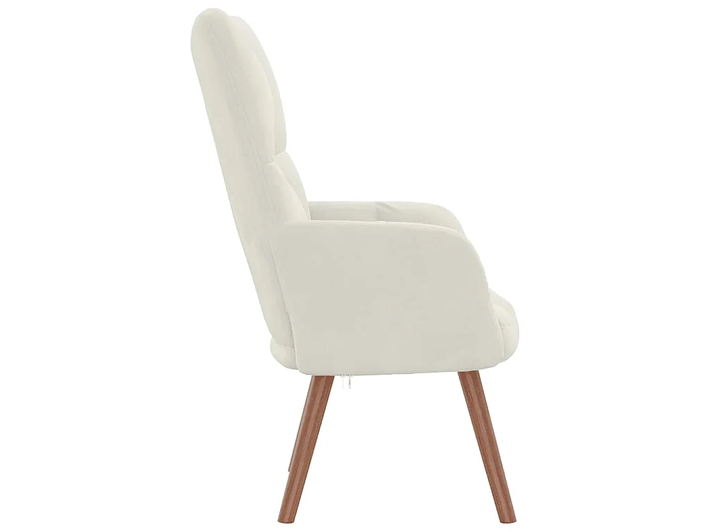 Relaxstoel fluweel crèmewit