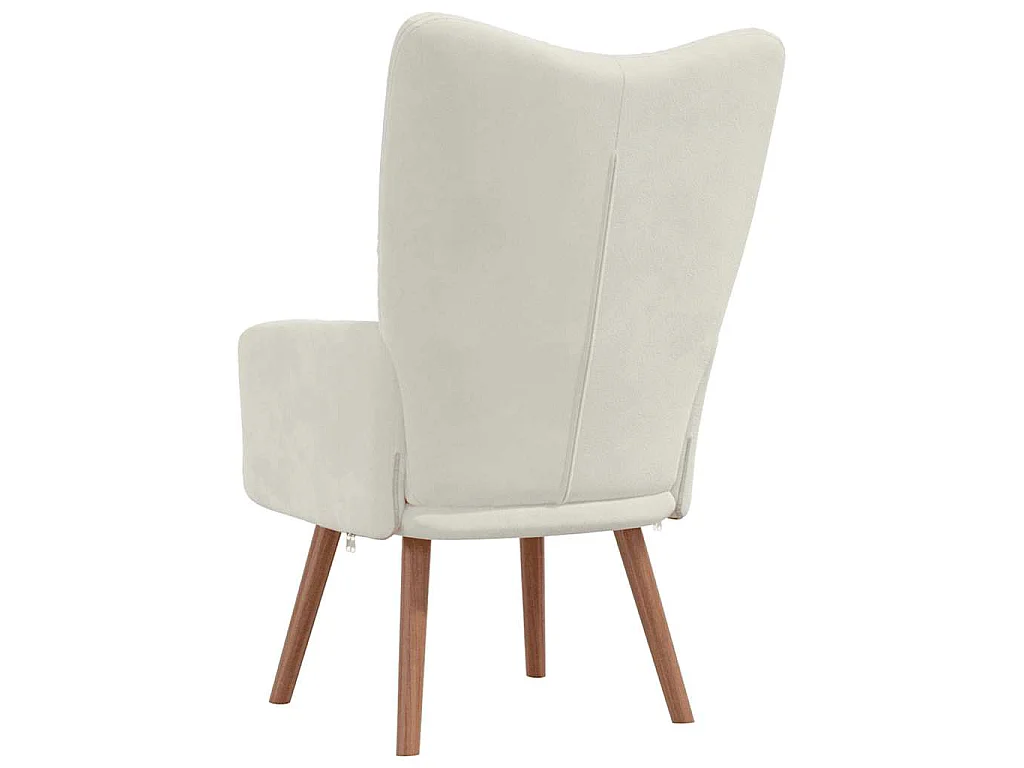 Relaxstoel fluweel crèmewit