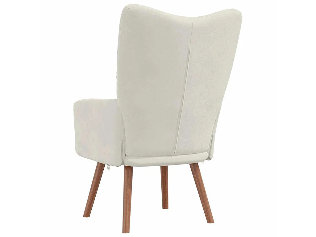 Chaise de relaxation Blanc crème Velours