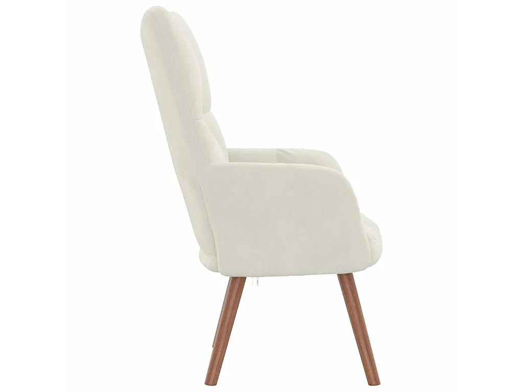 Chaise de relaxation Blanc crème Velours