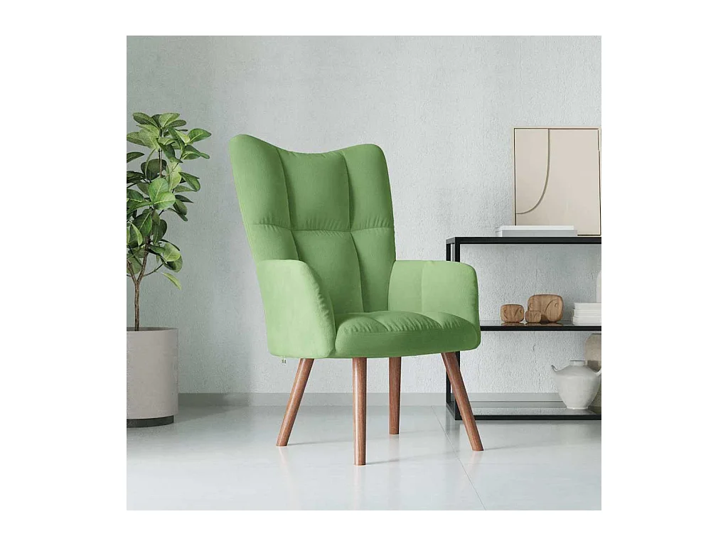 Chaise de relaxation Vert clair Velours