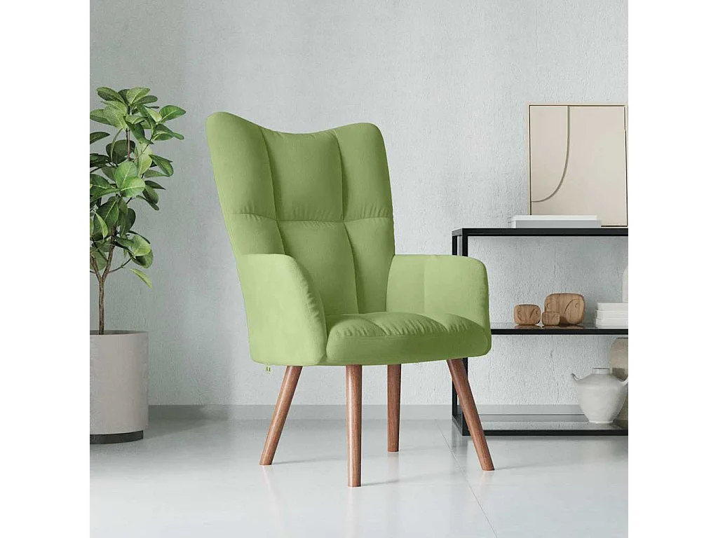Sedia Relax Verde Chiaro in Velluto